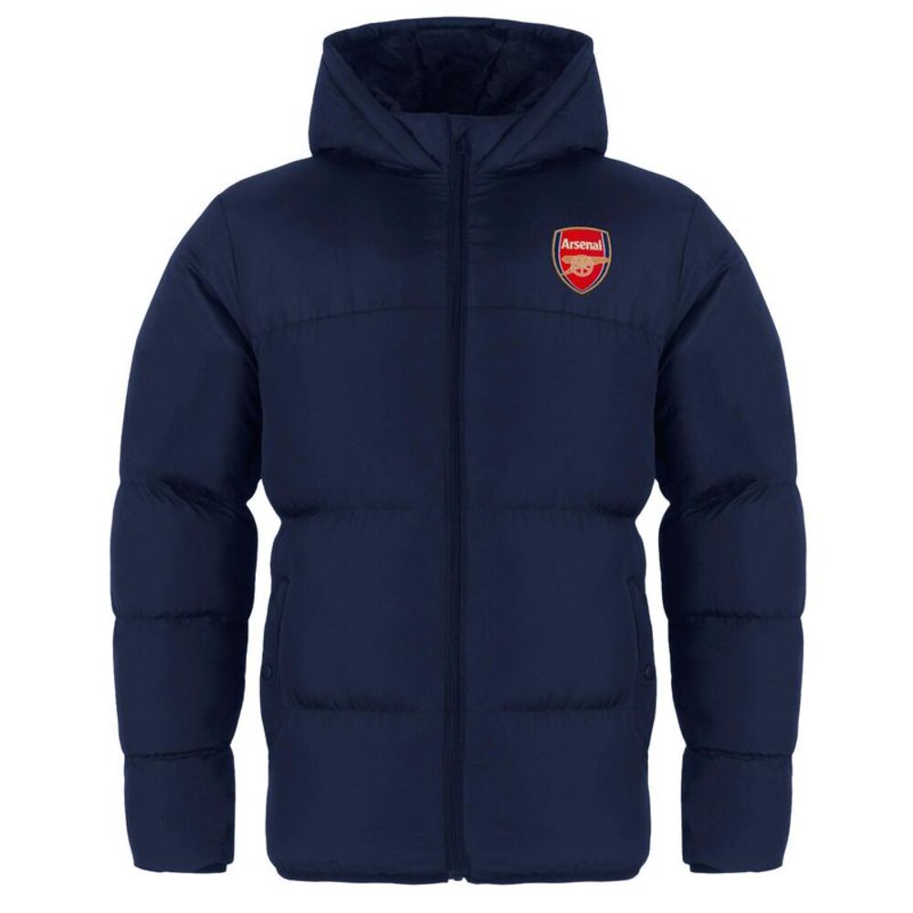 Arsenal FC Boys Crest Quilted Padded Jacket / Navy